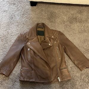 All Saints Tan Leather Jacket